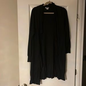 Long black cardigan sweater